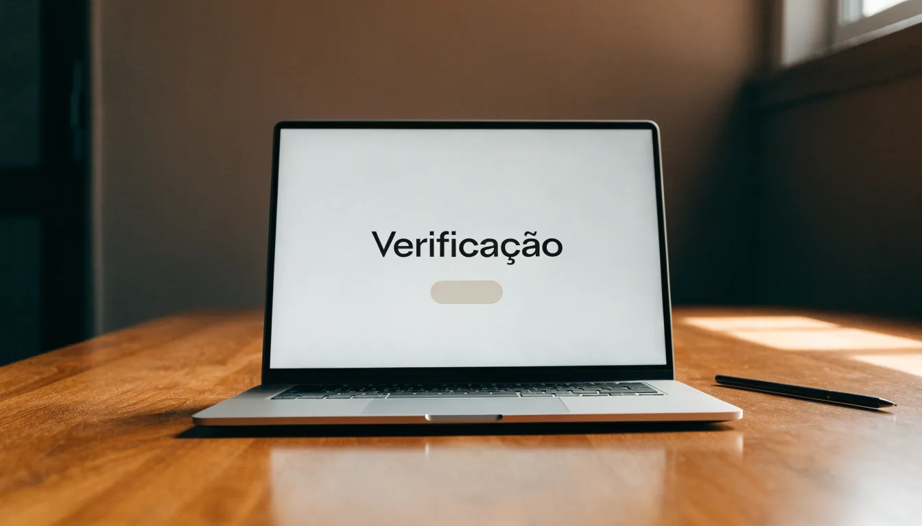 Uma folha de licença em papel com um selo vermelho, pousada numa secretária de madeira ao lado de uma caneta