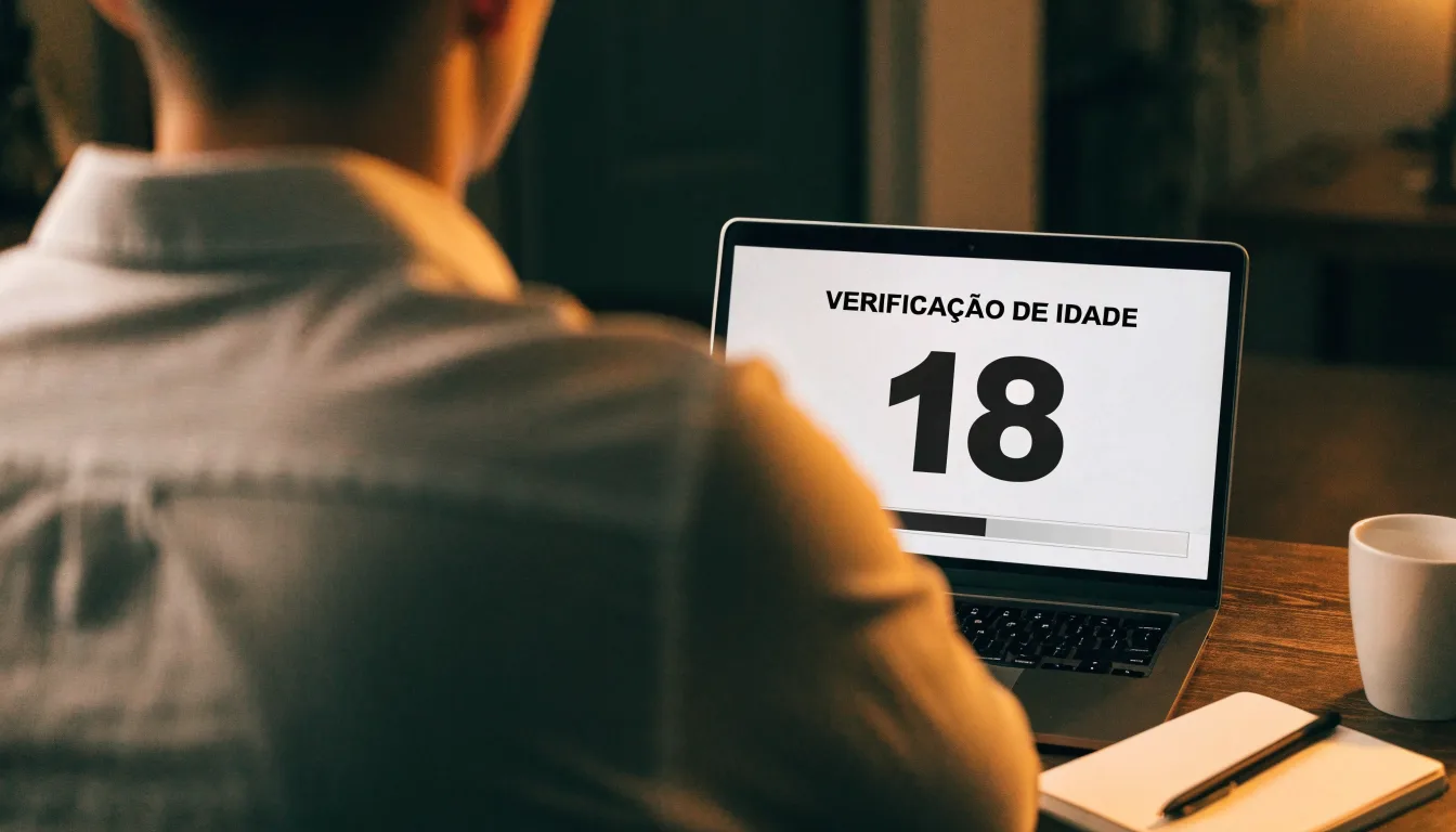 Uma folha de licença em papel com um selo vermelho, pousada numa secretária de madeira ao lado de uma caneta