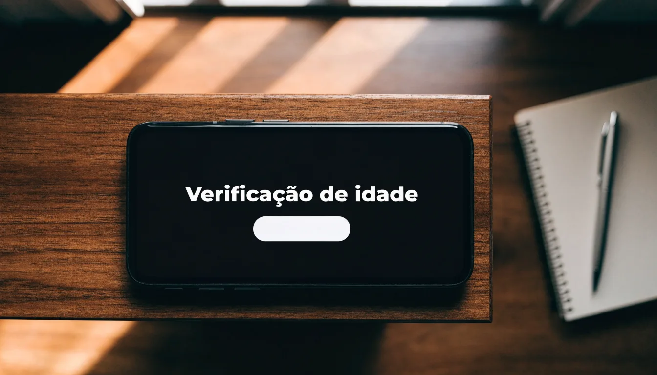 Uma folha de licença em papel com um selo vermelho, pousada numa secretária de madeira ao lado de uma caneta